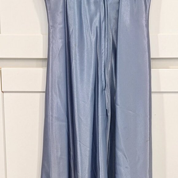 VTG Jump Apparel Y2K Blue Sequin Satin Gown Sz 5/6 Long Dress 90s Formal USA - Picture 4 of 10